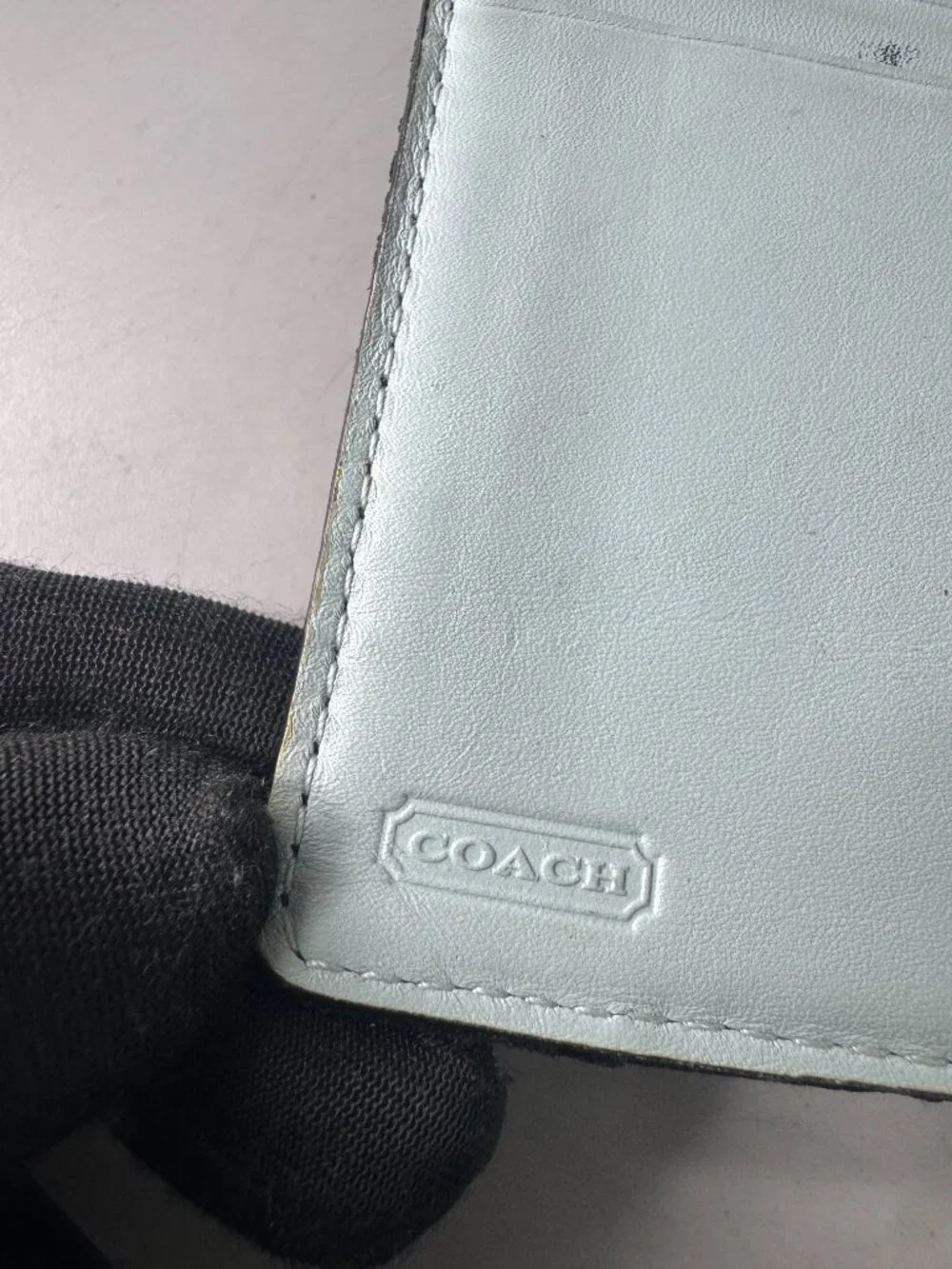 Authentic Vintage Coach Black Signature Canvas Turnlock Bifold Wallet